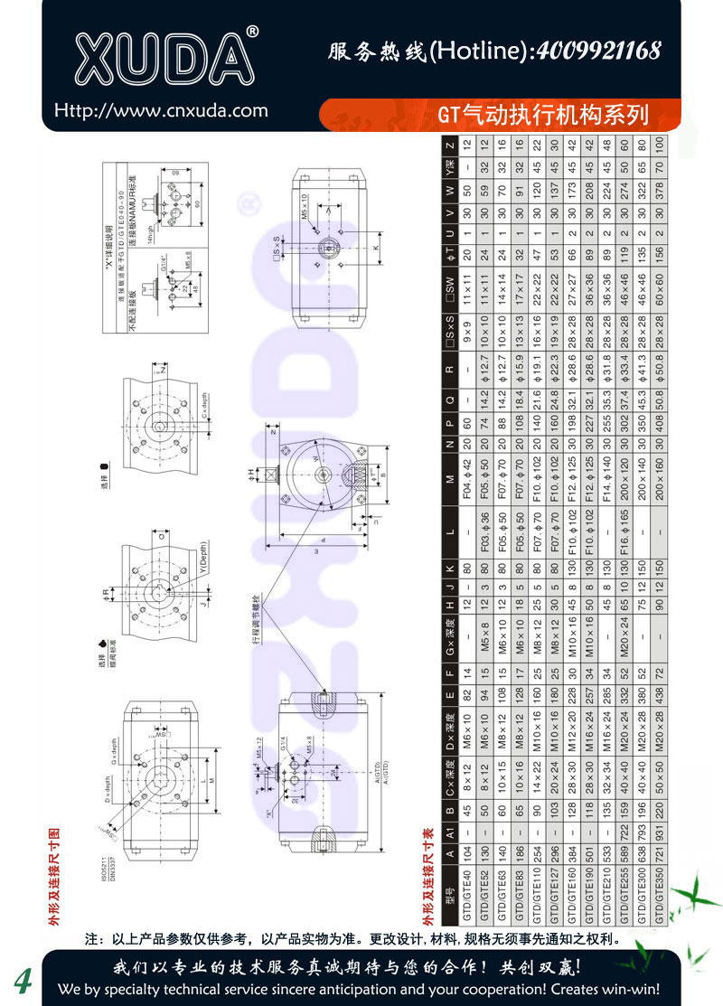 GT气动执行器机构系列